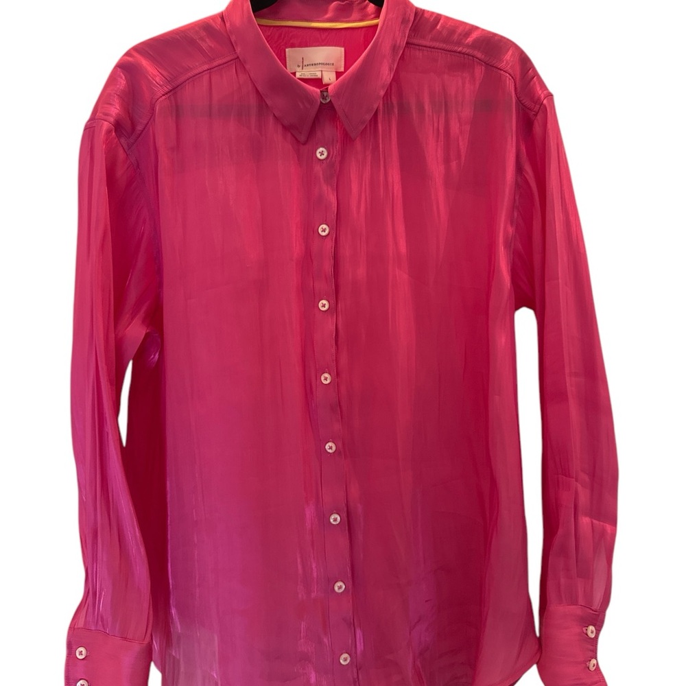 Equipment Pink Silk Button-Up Blouse